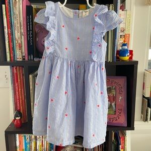 OshKosh B’Gosh Striped Dress w/ Mini Red Hearts 4T